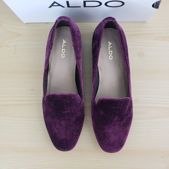 NEW ALDO CASUAL LOAFER Size 7, Women' Heels shoes, Burgundy color - Picture 4 of 13
